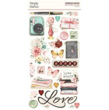 Simple Stories Chipboard Stickers 6X12 - Simple Vintage Love Story