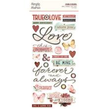 Simple Stories Foam Stickers 50/Pkg - Simple Vintage Love Story