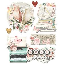 Simple Stories Layered Chipboard Stickers - Simple Vintage Love Story