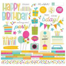 Simple Stories Sticker Sheet 12X12 - Birthday