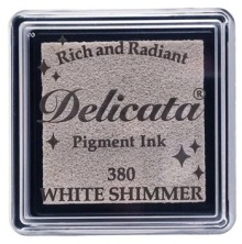 Delicata Small Pigment Ink Pad - White Shimmer