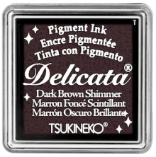 Delicata Small Pigment Ink Pad - Dark Brown Shimmer