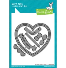 Lawn Fawn Dies - Stitched Happy Heart LF3316