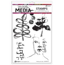 Dina Wakley MEdia Cling Stamps 6X9 - Healing And Light