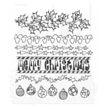 Dylusions Cling Stamps 8.5X7 - Christmas Borders