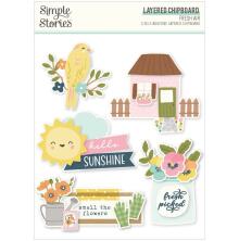 Simple Stories Layered Chipboard Stickers - Fresh Air