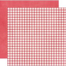 Simple Stories SV Spring Garden Basics Cardstock 12X12 - Radish Gingham