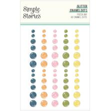 Simple Stories Enamel Dots 60/Pkg - Fresh Air Glitter