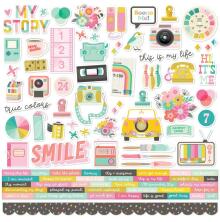 Simple Stories Sticker Sheet 12X12 - True Colors