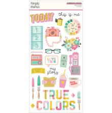 Simple Stories Chipboard Stickers 6X12 - True Colors