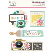 Simple Stories Layered Chipboard Stickers - True Colors