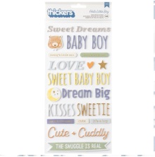 American Crafts Hello Little Boy Thickers Stickers 5.5X11 - Phrase