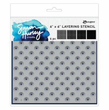 Simon Hurley create. Stencils 6X6 4/Pkg - Polka Dot Assortment