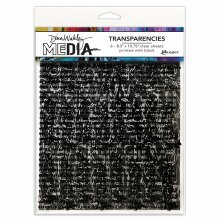 Dina Wakley Media Transparencies 8.5X10.75 - Typography Set 1