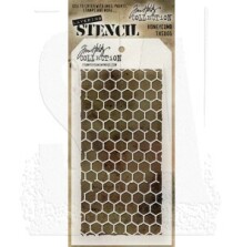 Tim Holtz Layered Stencil 4.125X8.5 - Honeycomb THS005