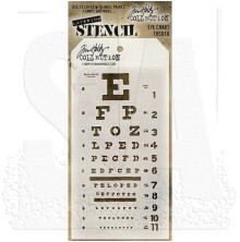 Tim Holtz Layered Stencil 4.125X8.5 - Eye Chart THS010