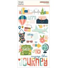 Simple Stories Chipboard Stickers 6X12 - Pack Your Bags