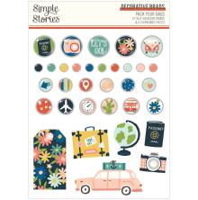 Simple Stories Self-Adhesive Brads - Pack Your Bags