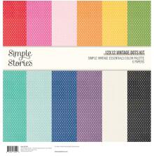 Simple Stories Cardstock Dots Kit 12X12 - SV Essentials Color Palette