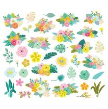 Simple Stories Bits &amp; Pieces Die-Cuts 39/Pkg - Just Beachy Floral