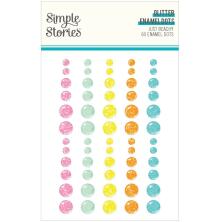 Simple Stories Enamel Dots 60/Pkg - Just Beachy Glitter