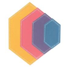 Sizzix Framelits Dies - Belinda Stitched Hexagons 666554