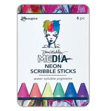 Dina Wakley MEdia Scribble Sticks 6/Pkg - Set 4
