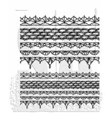 Tim Holtz Cling Stamps 7X8.5 - Crochet Trims CMS480