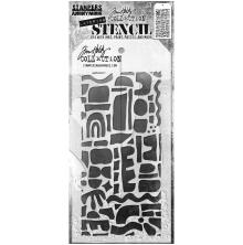 Tim Holtz Layered Stencil 4.125X8.5 - Cut Out Shapes 1 THS175