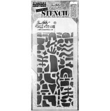 Tim Holtz Layered Stencil 4.125X8.5 - Cut Out Shapes 2 THS177