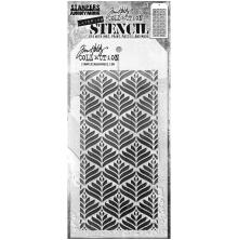 Tim Holtz Layered Stencil 4.125X8.5 - Deco Leaf THS181