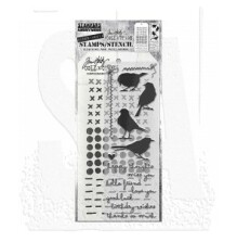 Tim Holtz Clear Stamps and Stencil Set - Silhouette Birds THMM182