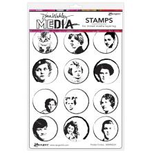 Dina Wakley MEdia Cling Stamps 6X9 - Pocket Circles
