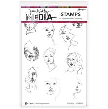 Dina Wakley MEdia Cling Stamps 6X9 - The Littles