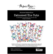 Paper Rose Embossed Die Cuts - Rainbow Butterflies