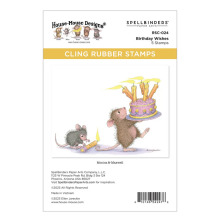 Spellbinders House Mouse Cling Rubber Stamp - Birthday Wishes