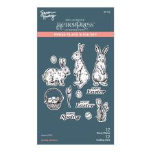 Spellbinders BetterPress Plates &amp; Die Set By Simon Hurley - Spring Bunnies