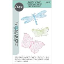 Sizzix Framelits Die &amp; A5 Stamp Set By 49 And Market - Engraved Wings 666633