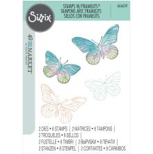 Sizzix Framelits Die &amp; A5 Stamp Set By 49 And Market - Painted Pencil Butterflies 666634