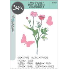 Sizzix Framelits Die &amp; A5 Stamp Set By 49 And Market - Painted Pencil Botanical 666635