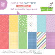 Lawn Fawn Petite Paper Pack 6X6 - Pint-Sized Patterns Summertime LF3406