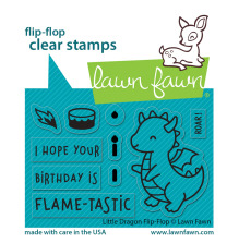 Lawn Fawn Clear Stamps 3X2 - Little Dragon Flip-Flop LF3427