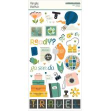 Simple Stories Chipboard Stickers 6X12 - Happy Travels