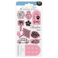 American Crafts Bea Valint Clear Stamp And Die Set - Smiles For Miles