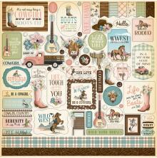 Carta Bella Cardstock Stickers 12X12 - Cowgirl