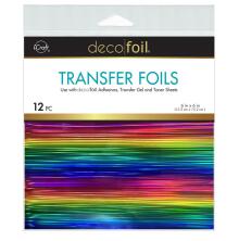 Deco Foil Transfer Sheets 6X6 12/Pkg - Prismatic Rainbow