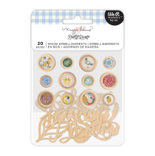 Maggie Holmes Wood Embellishments 20/Pkg - Pretty Picnic