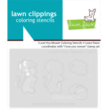 Lawn Fawn Coloring Stencils - I Love You Mower LF3752