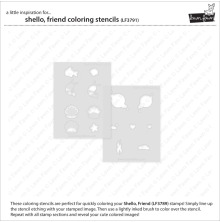 Lawn Fawn Coloring Stencils - Shello, Friend LF3791