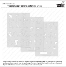 Lawn Fawn Coloring Stencils - Veggie Happy LF3794